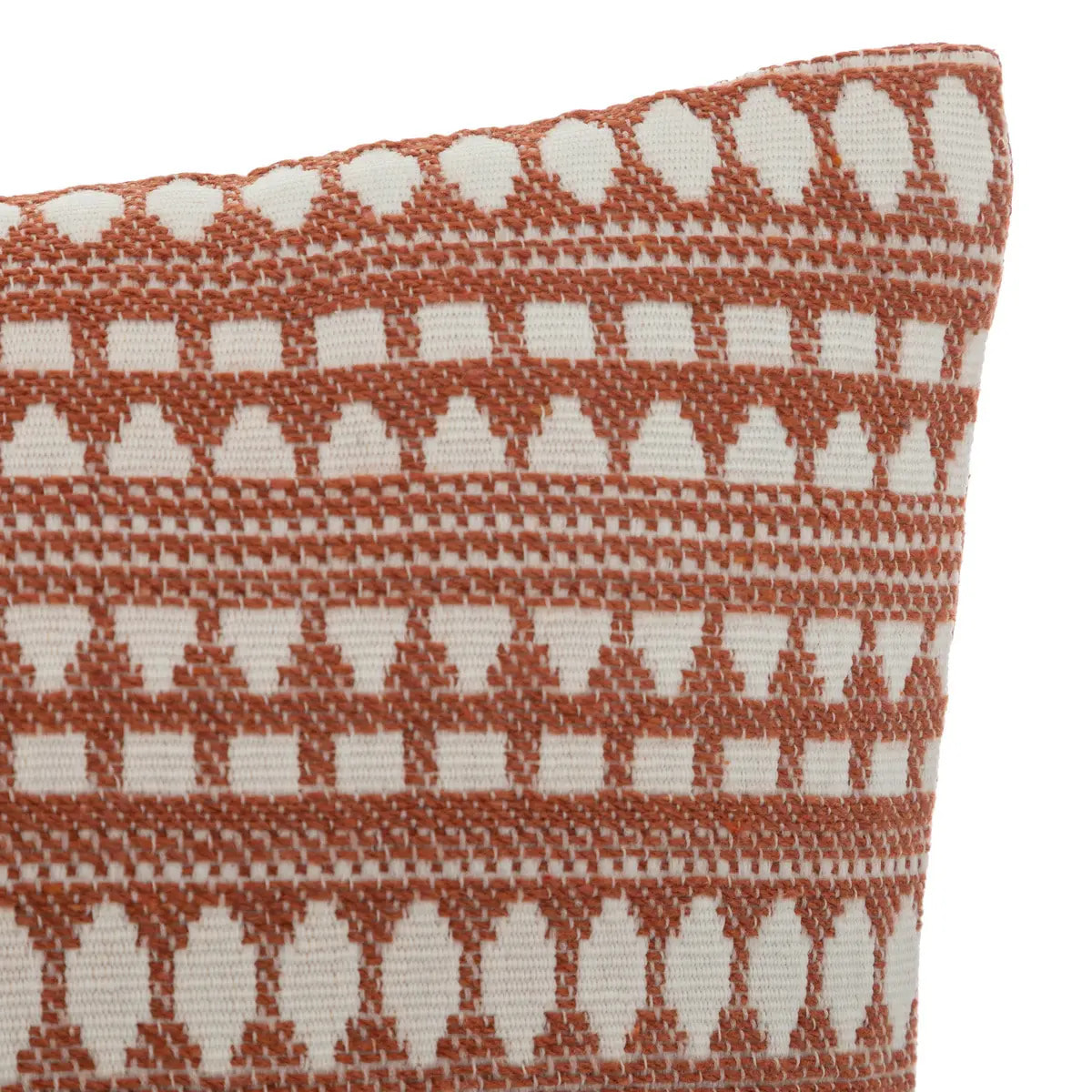 Coussin motifs jacquard "Micah" 30x50cm rose terracotta