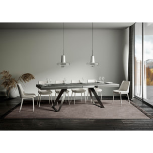 Table extensible 90x180/440 cm Proxy Evolution Gris Béton cadre Anthracite