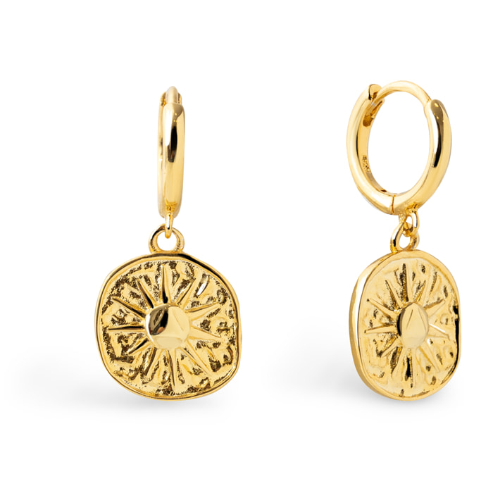 Pendientes Aro Solstice Sun Baño Oro