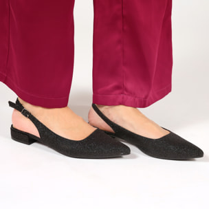 Ballerine slingback in simil pelle brillantinate