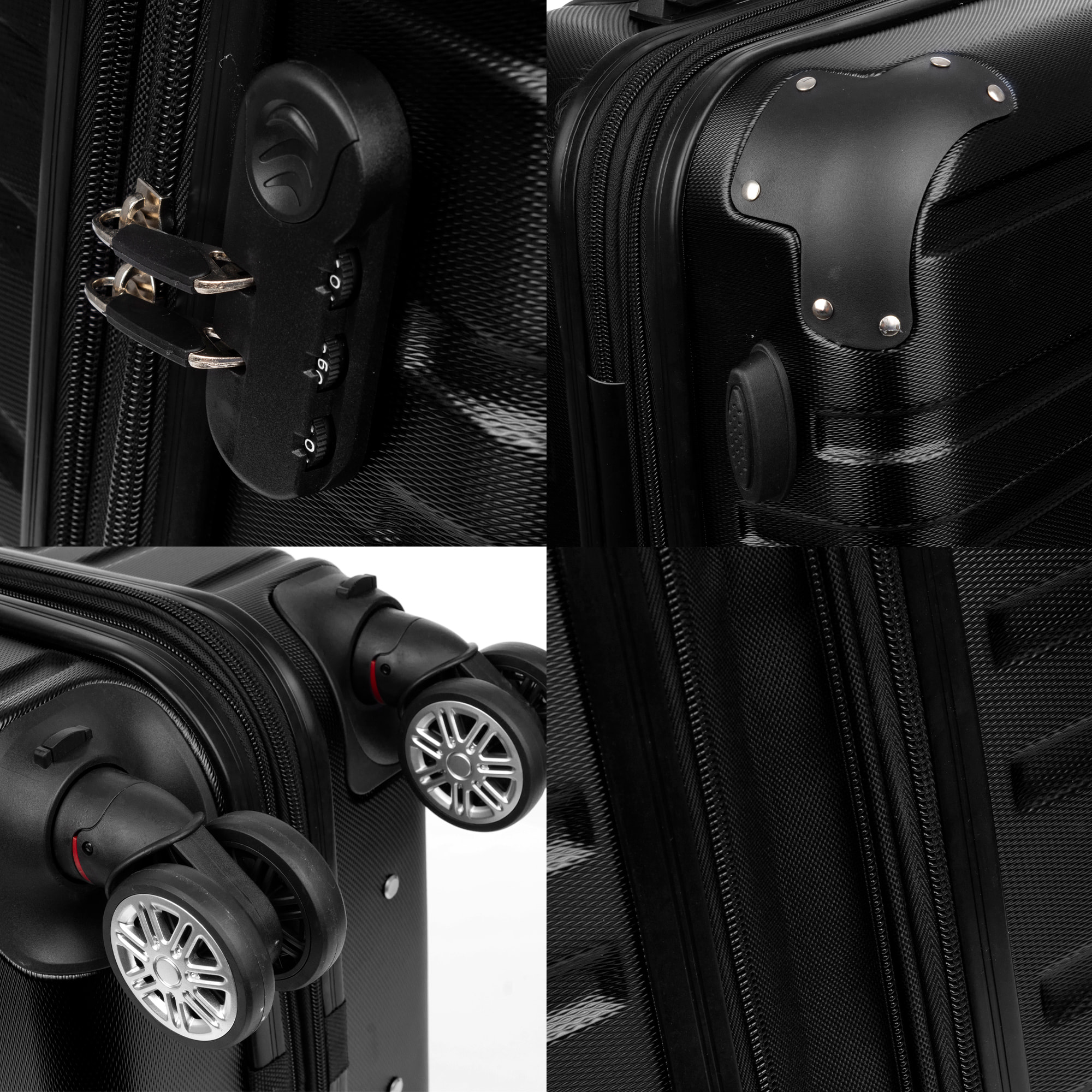 Juego de 2 maletas Trolley extensibles, en material ligero ABS de alta resistencia con esquinas reforzadas. Cerradura numérica, 4 ruedas dobles giratorias 360° y extraíbles.