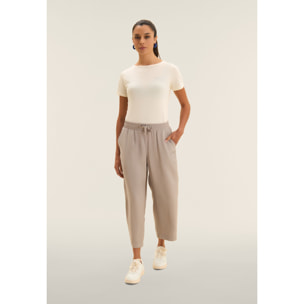 Pantaloni Sportivi Cropped con gamba Wide Leg e strass