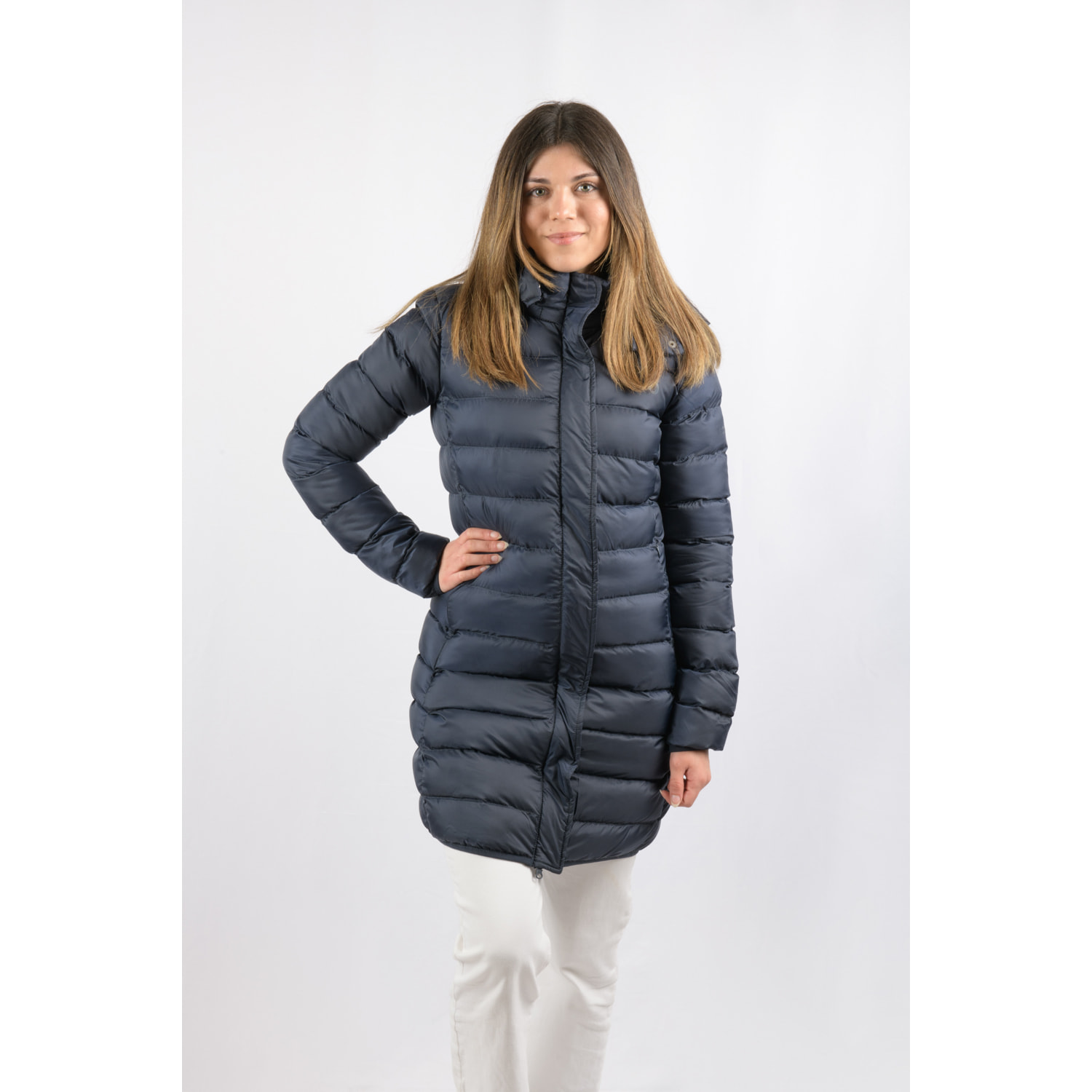 Chaqueta Munich Long Jacket marca ECOON - Azul oscuro