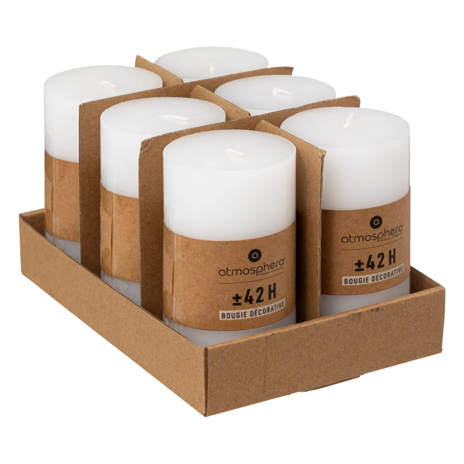 Bougie ronde "Hugo" blanc 355g