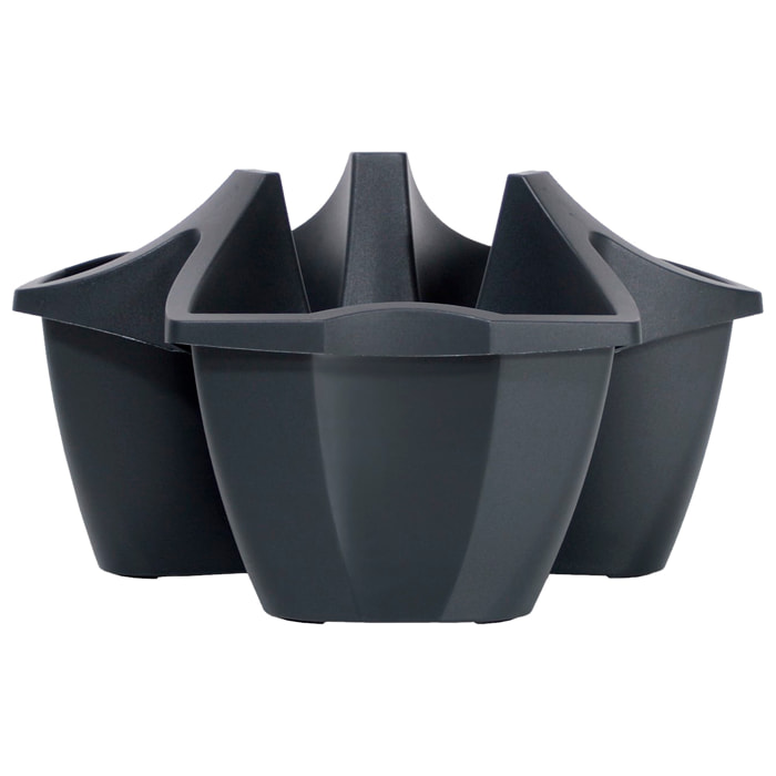 Maceta crown 16l., dimensiones (mm) 480x480x264, color antracita
