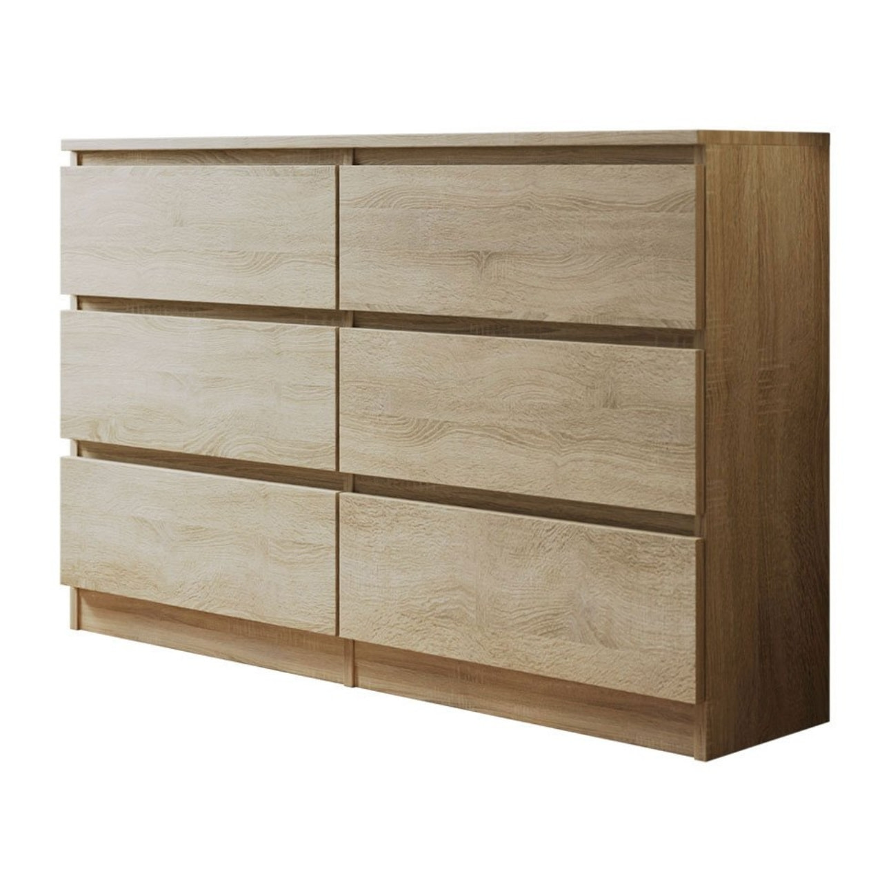 Celia - commode 6 tiroirs - bois - 120 cm - style contemporain - Bois