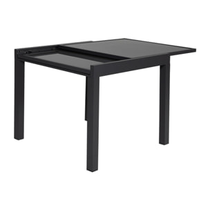 Salon de jardin LAMPEDUSA extensible en textilène gris 8 places - aluminium anthracite