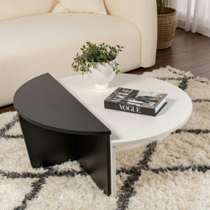 Table basse moderne noire & blanche - 2 hauteurs MARFA