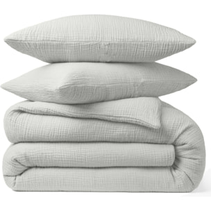 Housse de couette gaze de coton gris glacier