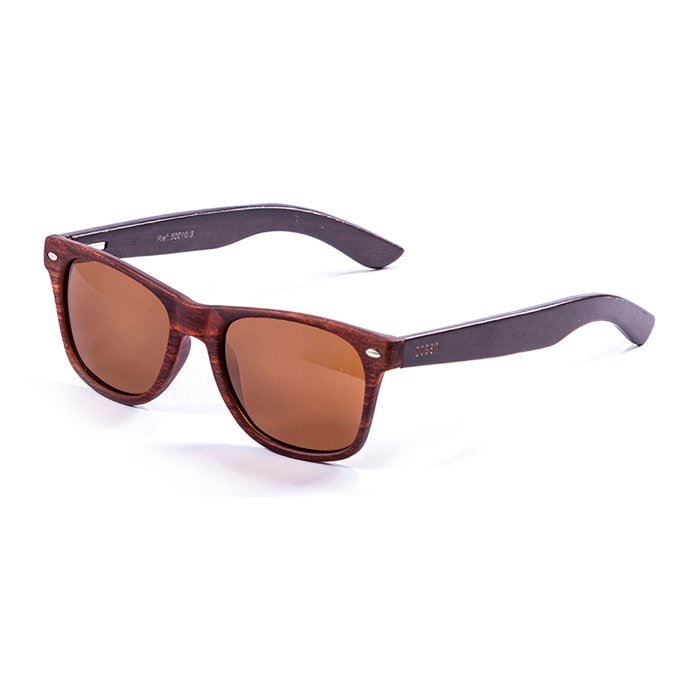 Gafas de sol OCEAN BEACH WOOD - Patilla marrón bambú con montura marrón / Amoke