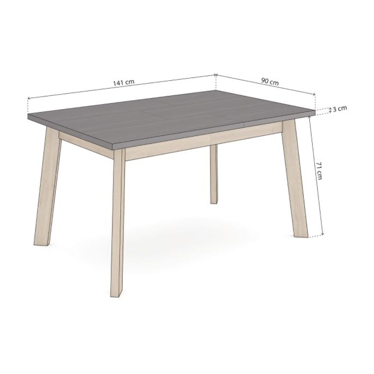 Mesa de comedor Naira 140 Negro Roble