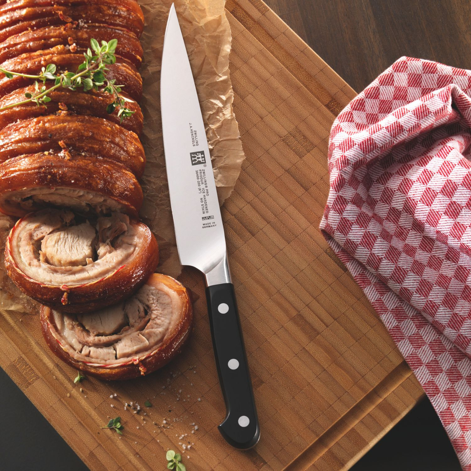 Couteau à trancher 20 cm, Tranchant lisse