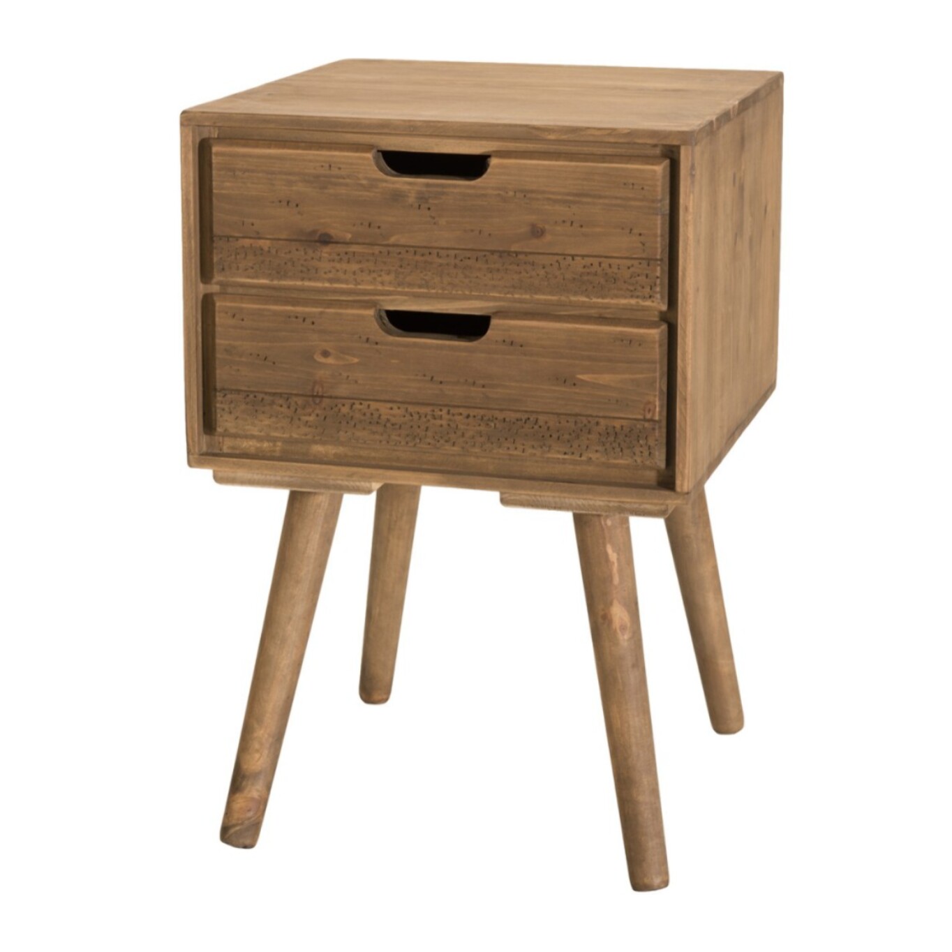 ANDY - Chevet scandi bois marron 2 tiroirs Sapin