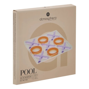 Jeu de morpion Pool 22,9x22,9x1,5 cm orange et violet