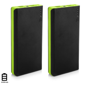 2X Powerbank 20.000mAh con 4 USB - Verde