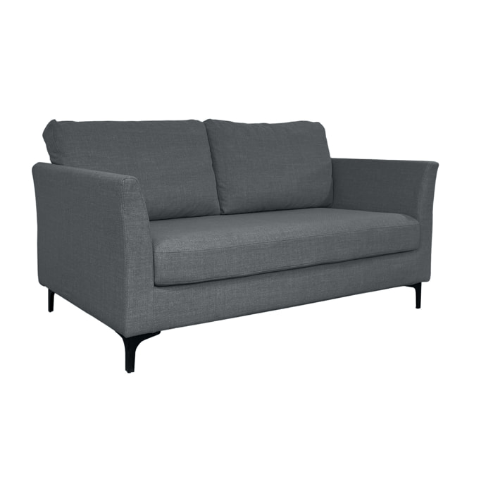 Canapé 3 pl OUESSANT 180 cm fixe tissu Anthracite - 100% déhoussable - Fab. France