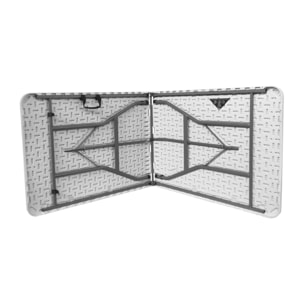 Mesa pleglable multifuncional 180 x 70 x 74 cm con cierre de plástico