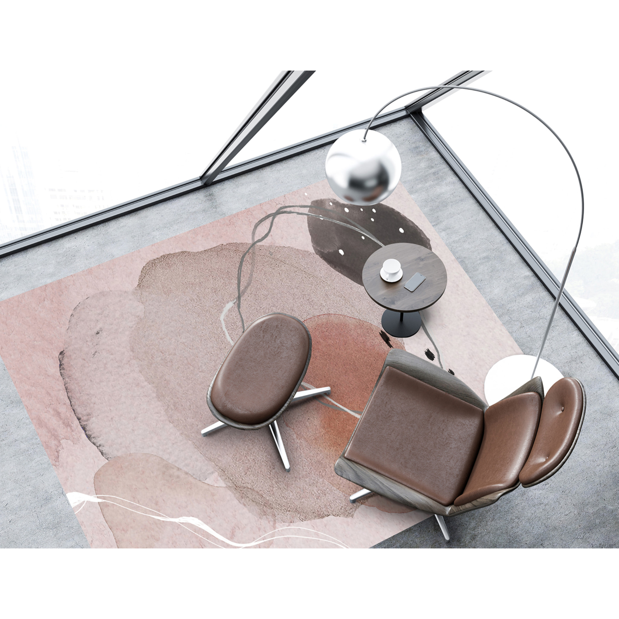 Alfombra de vinilo CERAMIKO, Milena, diseño moderno 133x200 cm