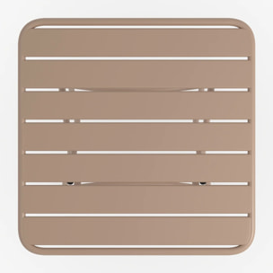 Table de jardin pliante en métal taupe 2 personnes - Yumi