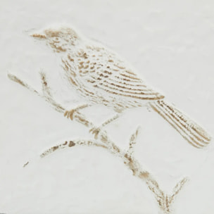 Décoration murale Varo oiseau 26x26m blanc