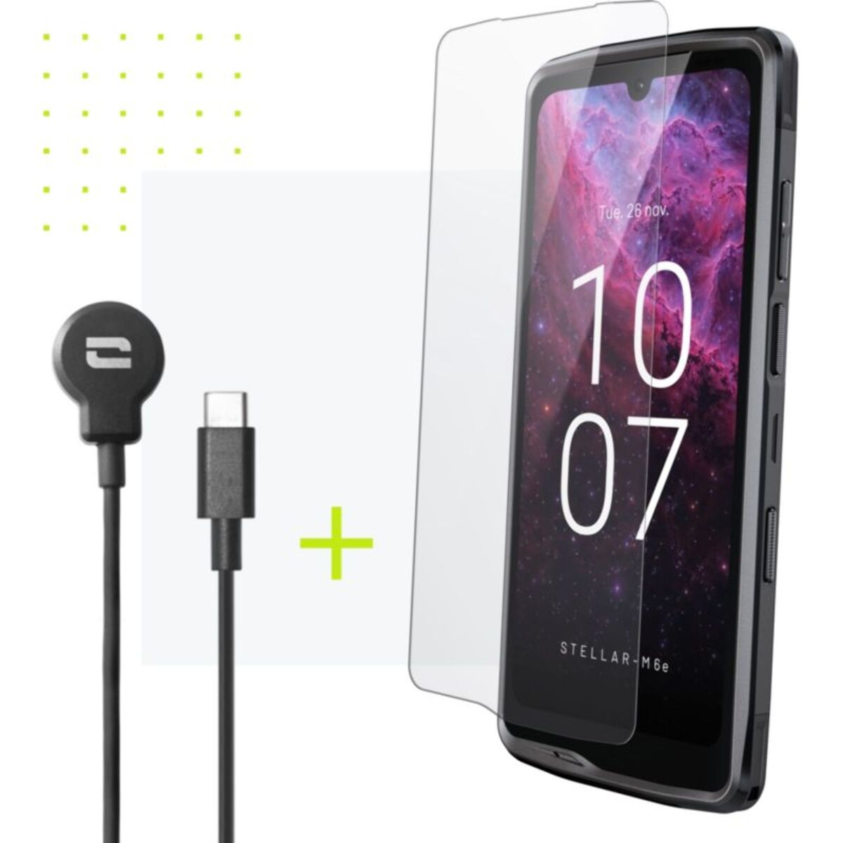 Smartphone CROSSCALL Pack Stellar M6E + X-Cable +Verre Trempé