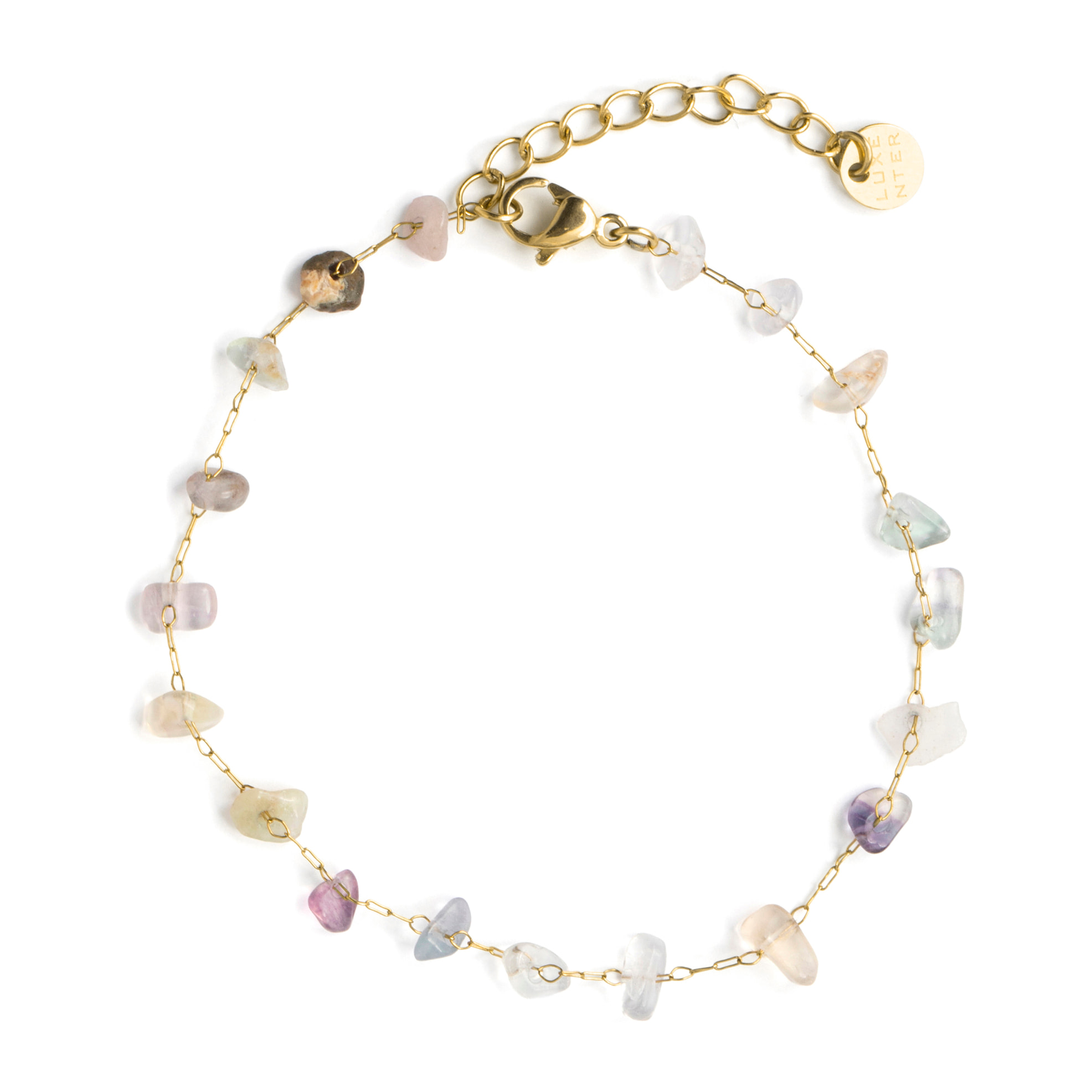 Pulsera de Multicolor Piedra Natural acabada en oro amarillo de 18k
