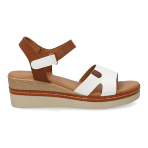 Sandalia cuña mujer elegante verano, cierre autoaderente.