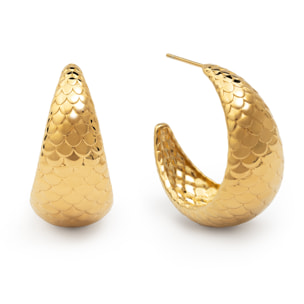 Pendientes Aro Mermaid Acero Baño Oro