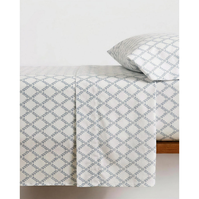 Set di lenzuola in cotone 100% picota indigo