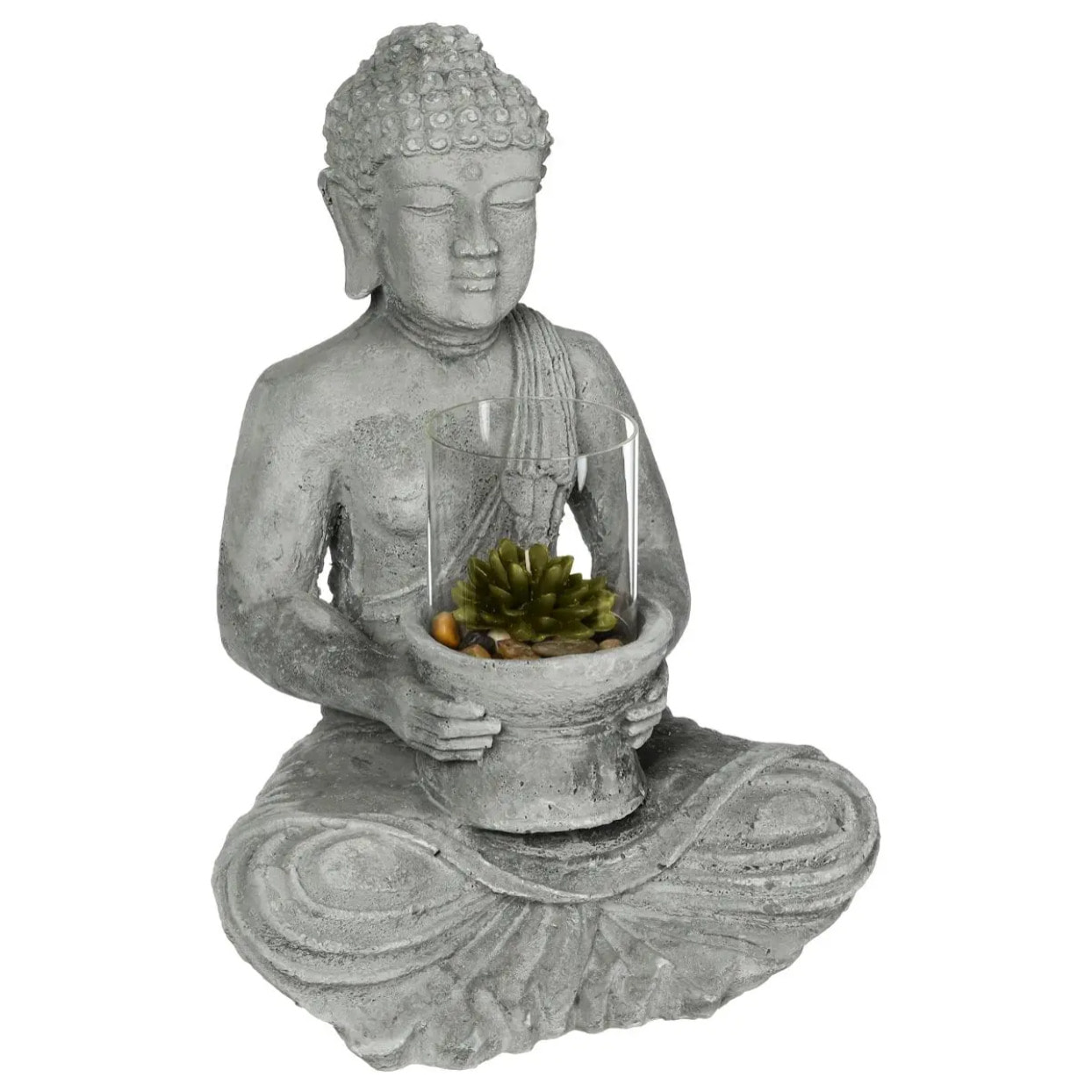 Statuette "Bouddha" assis - ciment H40 cm