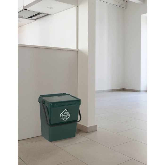 Pattumiera Fosca, Cestino portarifiuti, Bidone per raccolta differenziata, Cestino spazzatura, 100% Made in Italy, 40x31h39 cm, Verde