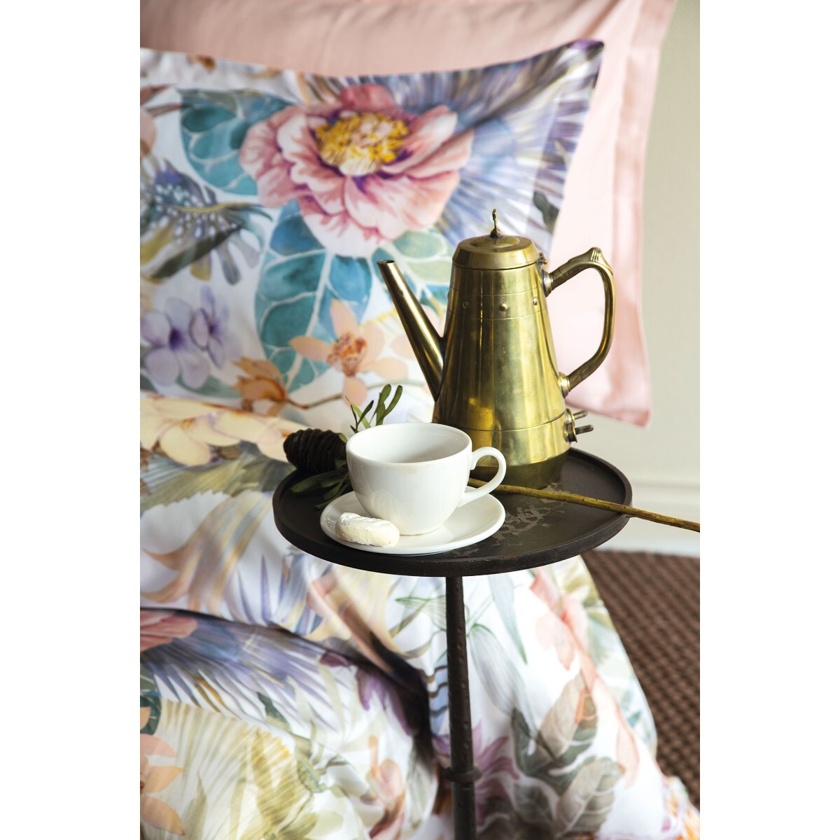 Parure housse de couette et taies oreiller 100% Satin de Coton imprimé