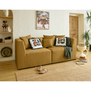 Amalfi - module d'angle réversible - en tissu - Jaune