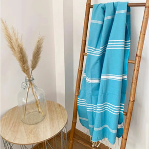 Fouta traditionnelle Kolora Azur 100x200 190g/m²