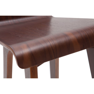 Tabourets de bar scandinaves noyer H65 cm (lot de 2) BALTIK