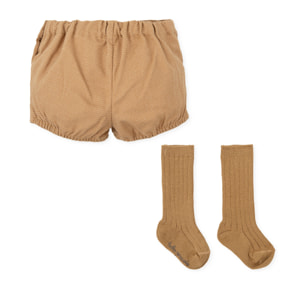 Pantalon bombacho y calcetines - Camel