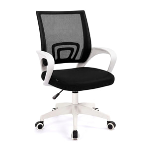 Silla de escritorio con respaldo transpirable en blanco y negro 84-94 cm Nika Blanco - Negro