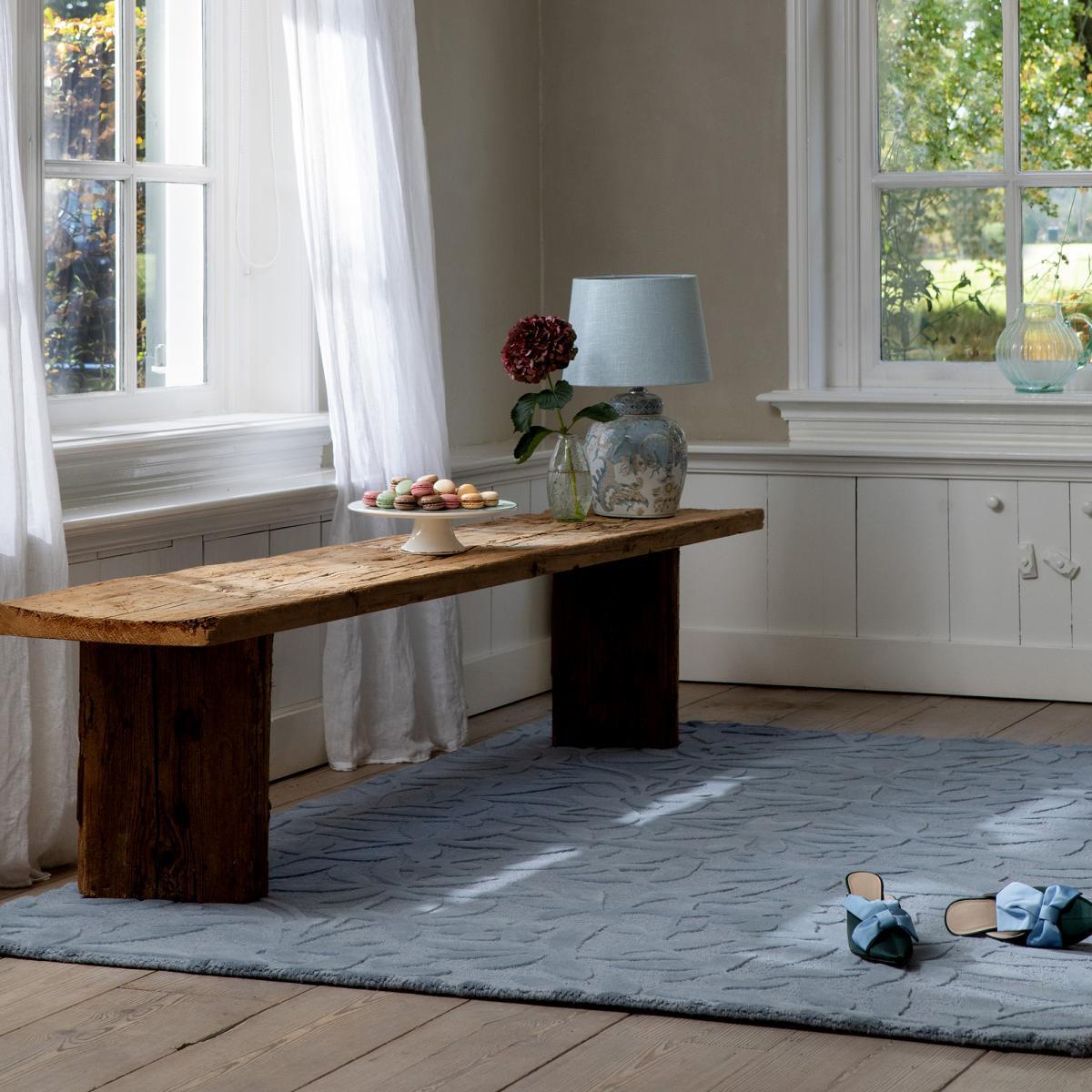 Tapis salon et chambre fait main en laine motif floral ALTA