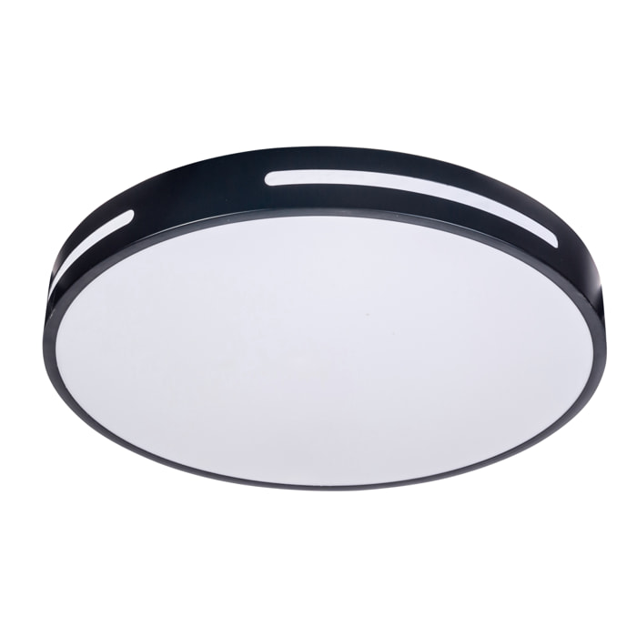 Forlight Plafón LED Stylish 22.8W IP20 con Cambio de Temperatura de Color 3000K-6500K, Regulable ON-OFF, Acabado Negro
