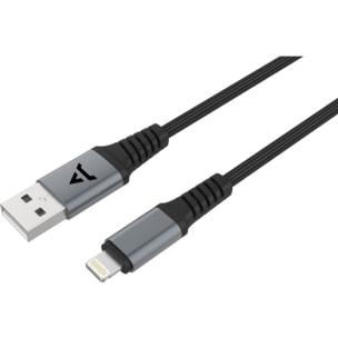 Câble Lightning ADEQWAT vers USB 3M renforcé certifié Apple Noir