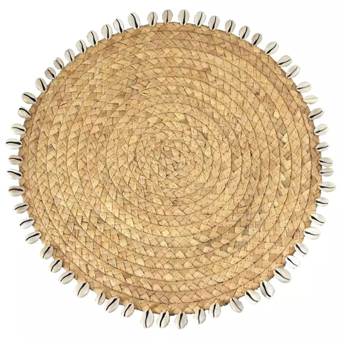 Lot de 6 DESSOUS D'ASSIETTE EN OSIER AVEC COQUILLAGES