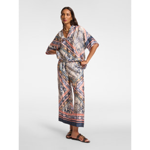 Elena Mirò - Pantaloni cropped stampati - Blu