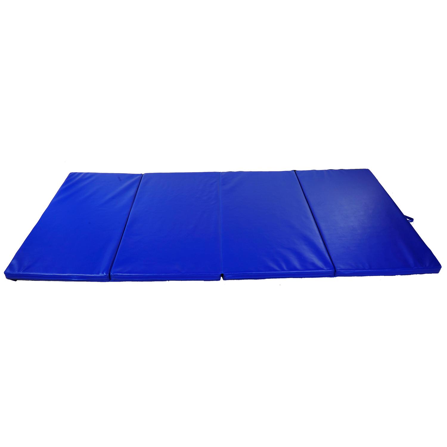HOMCOM Tapis de Sol Gym Fitness Epais Portable 3m Bleu natte matelas  pliable 10 pieds 305 x 122 cm 