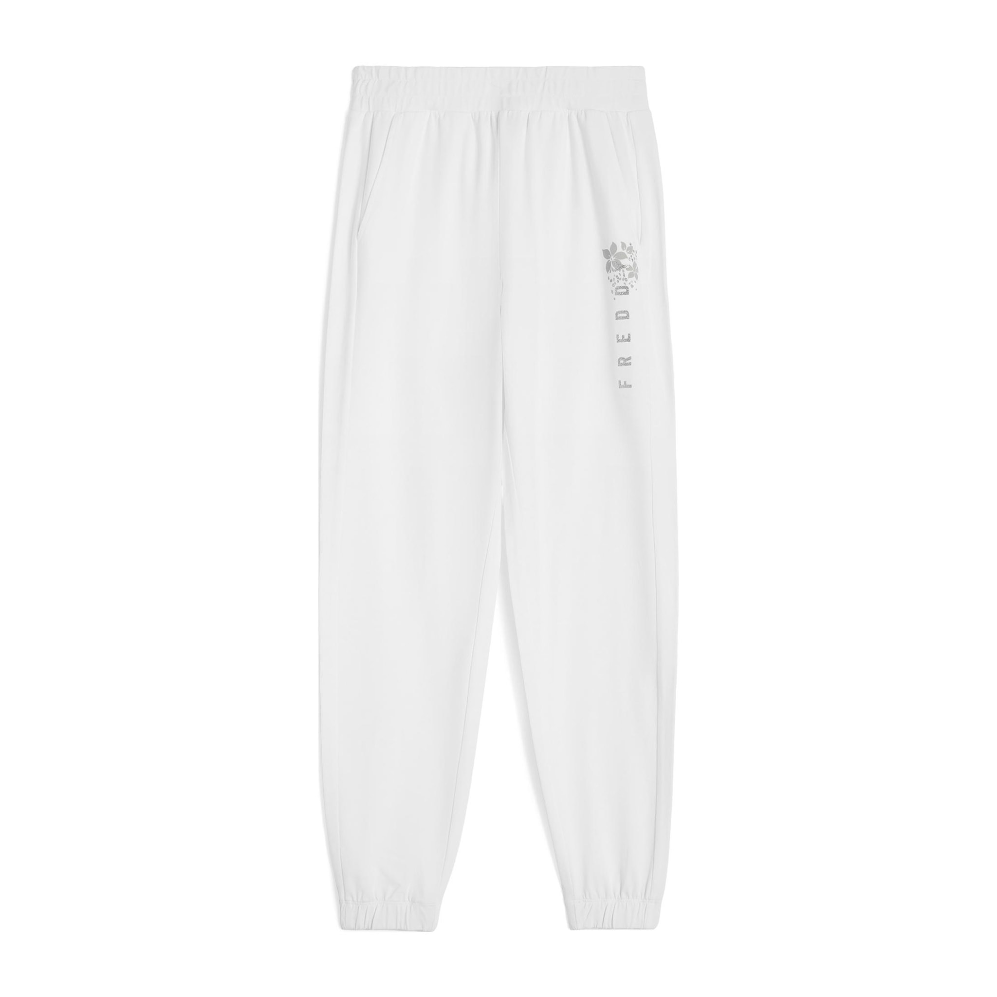 Pantaloni sportivi in heavy jersey con logo glitter e fiori