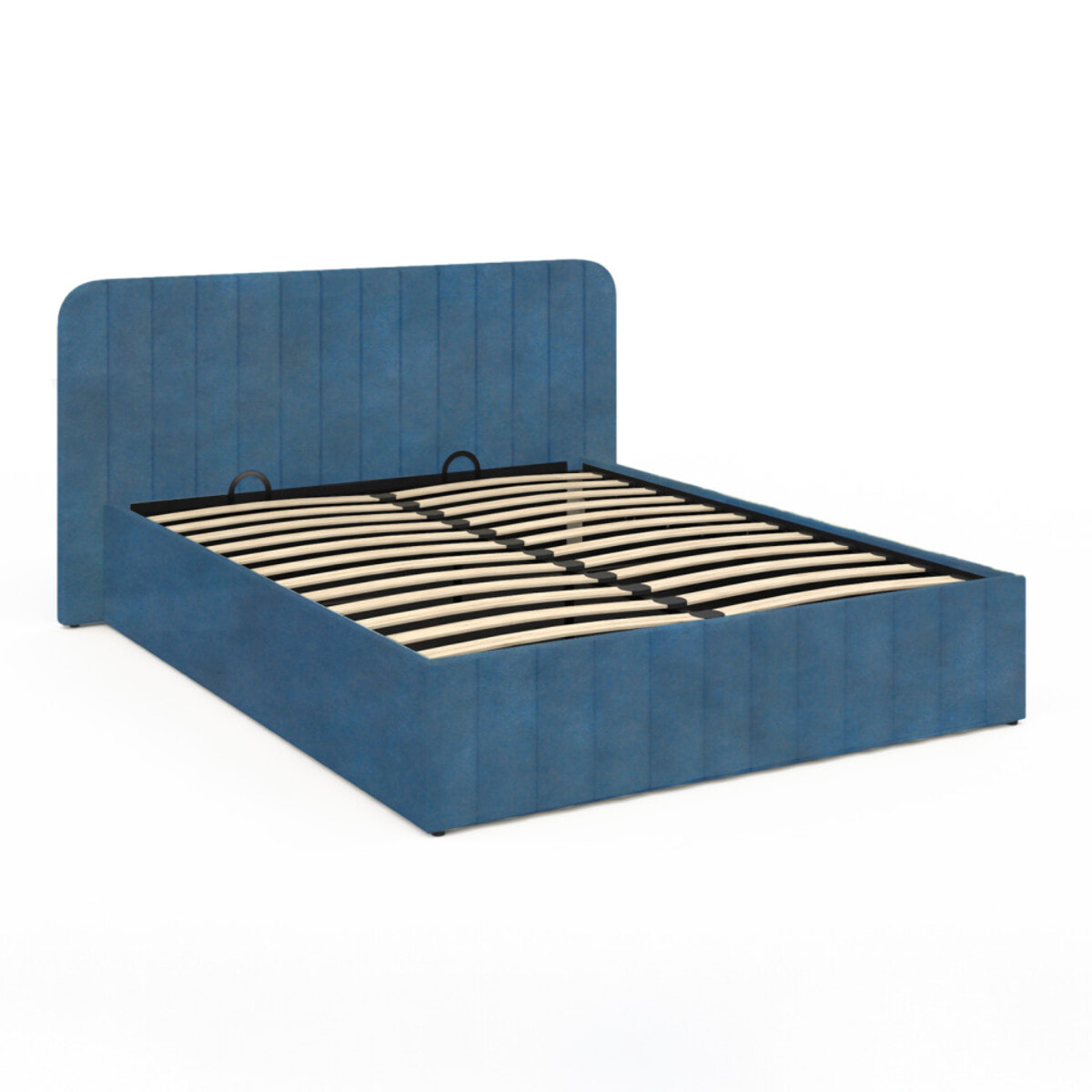 Lit coffre Valentina 140x190cm velours bleu
