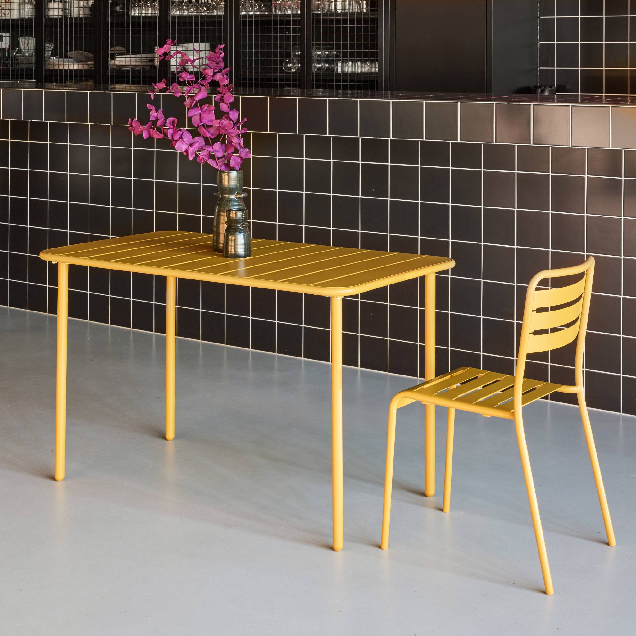 Table de jardin métal 4 places AMÉLIA