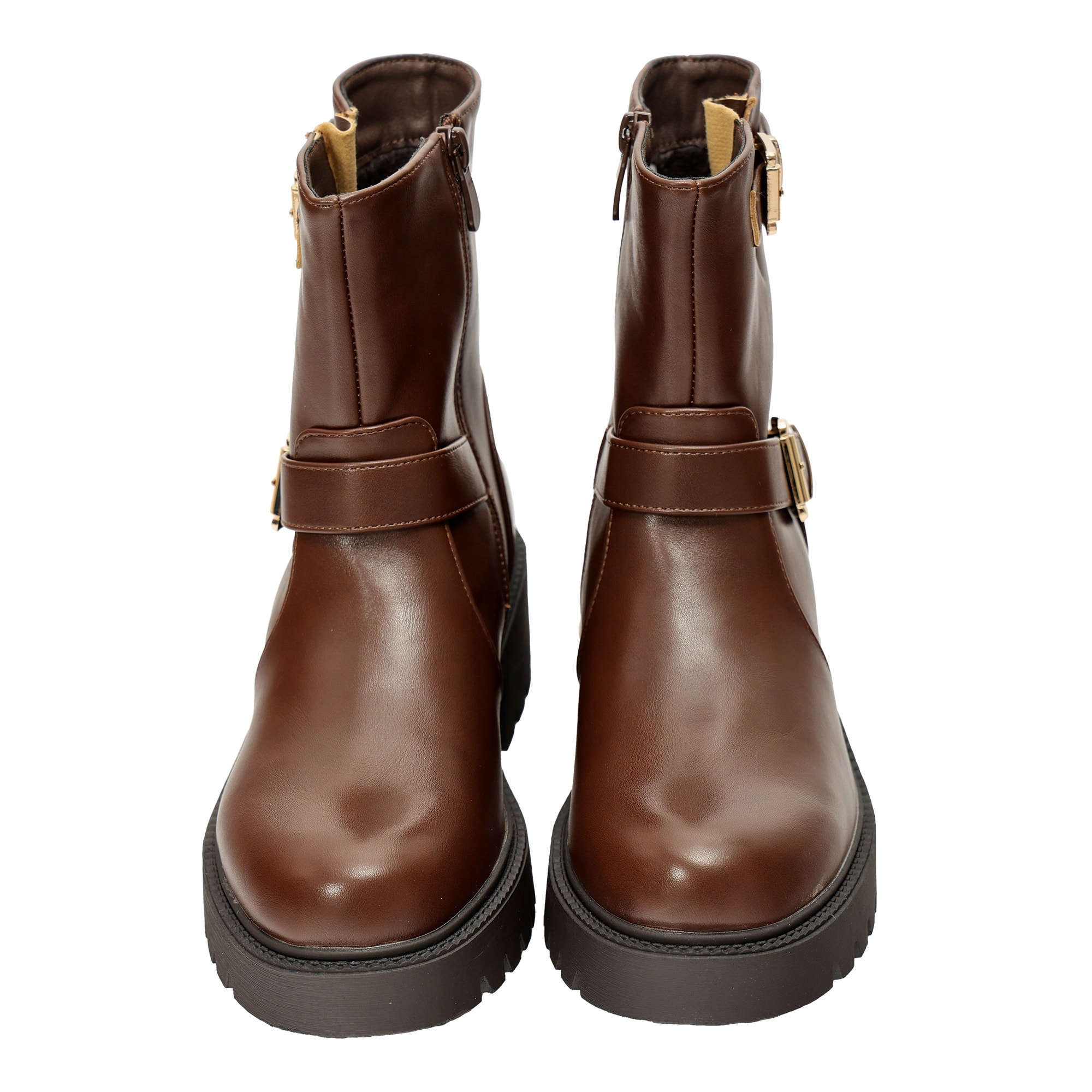 Stivaletti in simil pelle con fondo in gomma