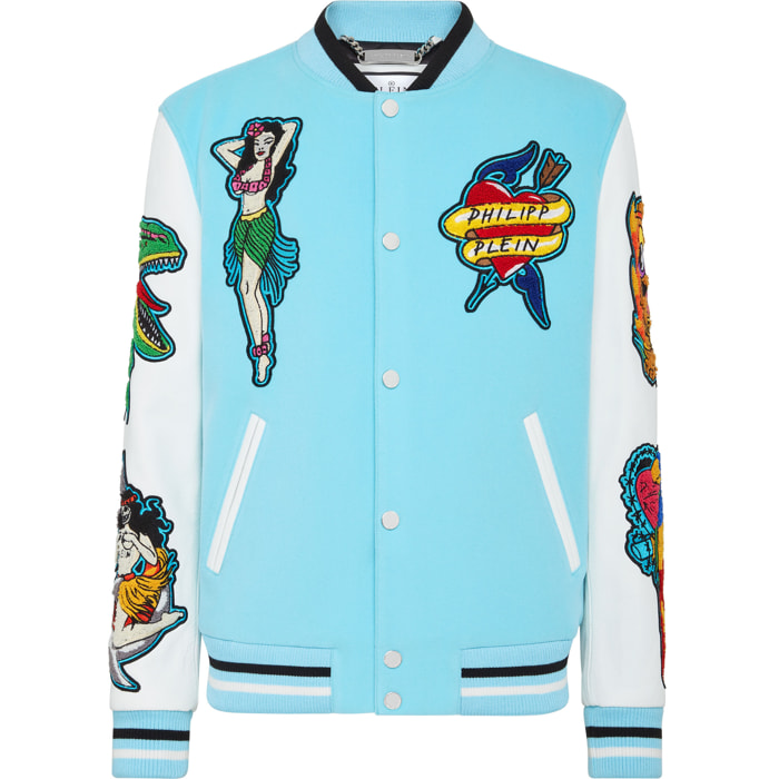 PHILIPP PLEIN Bomber de cuero HAWAII