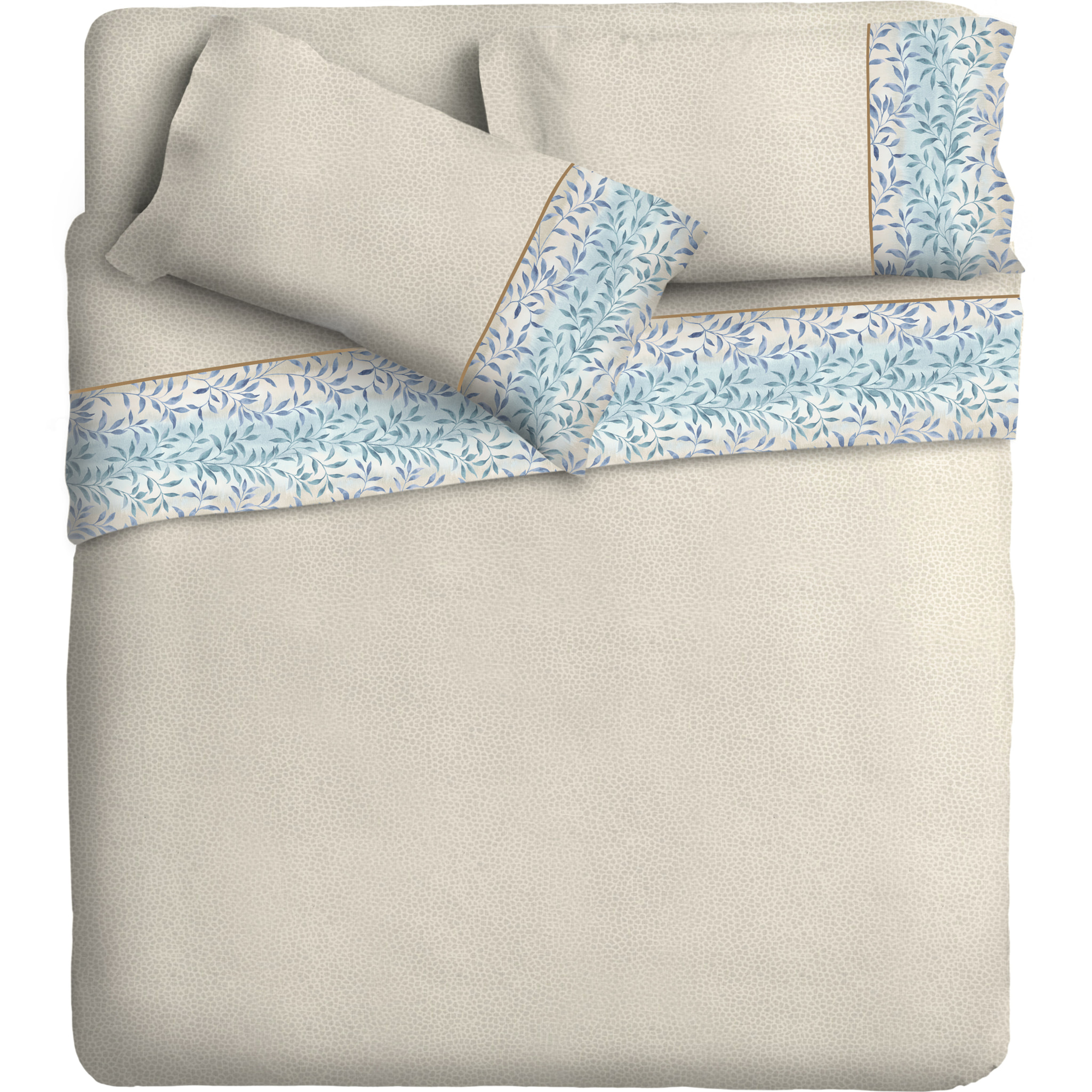 Completo letto Armonie IPERSAN Puro Cotone Felce Borbonese Beige
