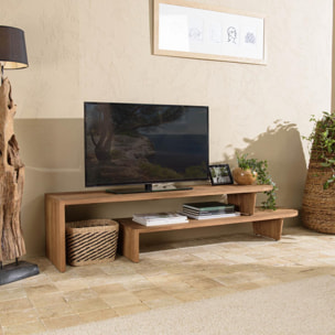 ALIDA - Meuble TV modulable 160x40cm en bois de teck recyclé naturel